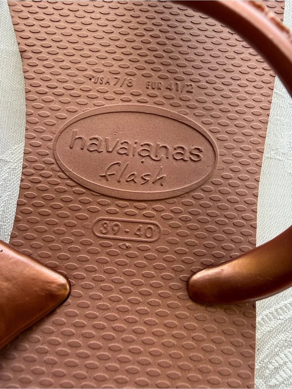 Havaianas Flash Urban Women’s Size 7/8 Metallic Copper Blush Flip Flop Sandals